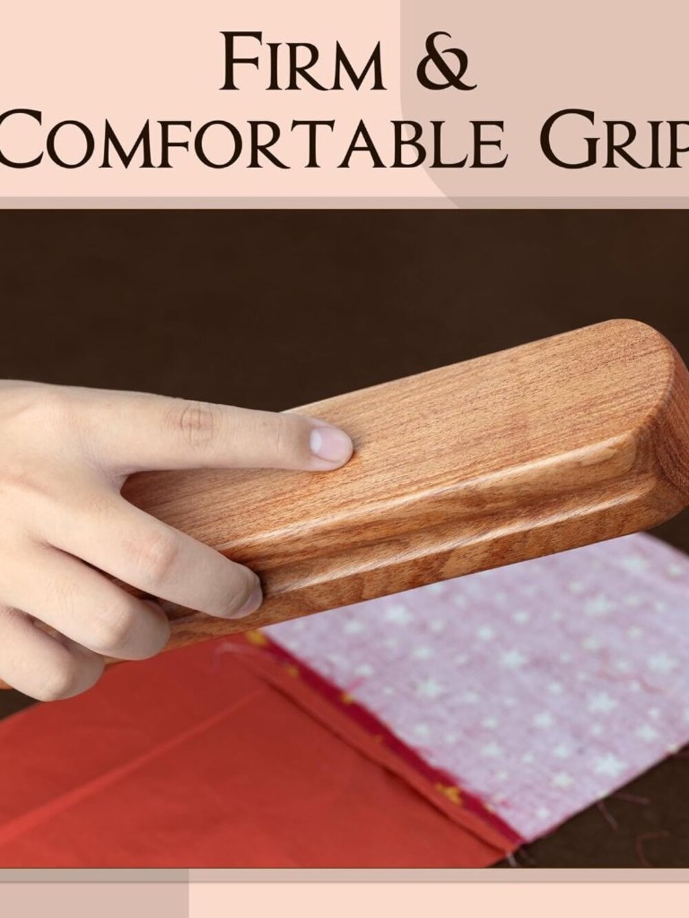 Tailors Clapper for Quilting, Hard Wood Professional Multipurpose Durable for Se - Picture 6 of 7